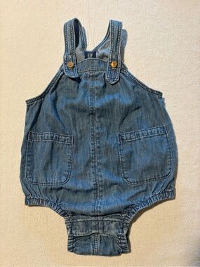 GAP Denim Blue Baby Overalls Romper